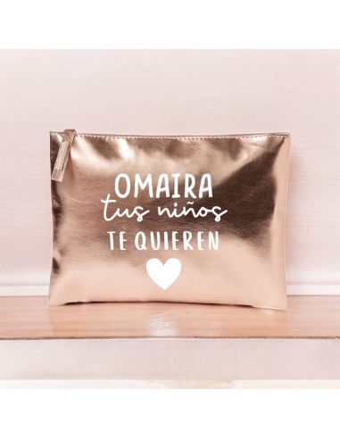 Neceser metalizado con frase (NOMBRE...