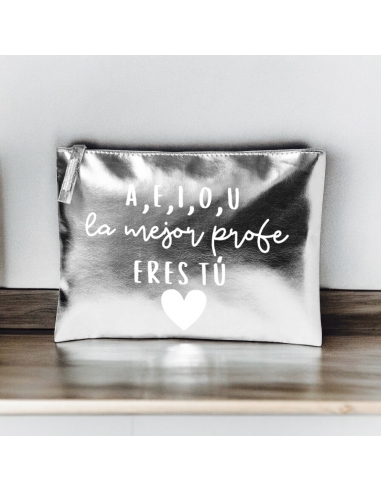 Neceser metalizado con frase...