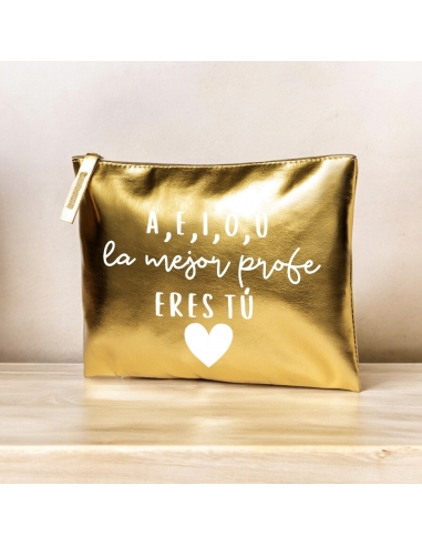 Neceser metalizado con frase...
