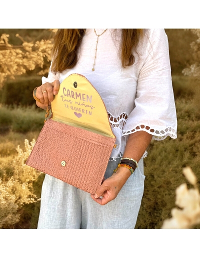 Bolso de paja, con mensaje...