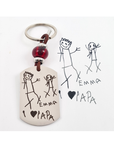 Llavero AMAPOLA, con dibujo de niño,...