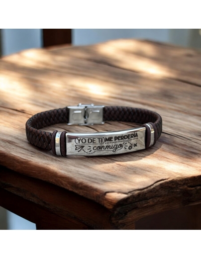 Pulsera de cuero con frase... 2