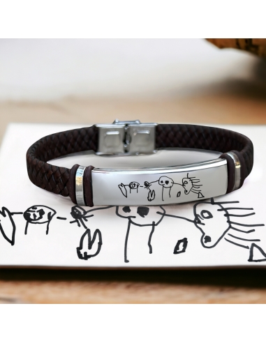 Pulsera modelo MOISES-2 de cuero...