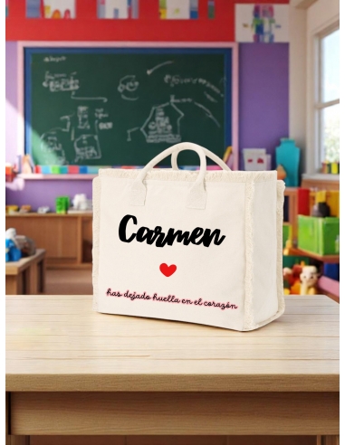 Capazo personalizado con el nombre de...