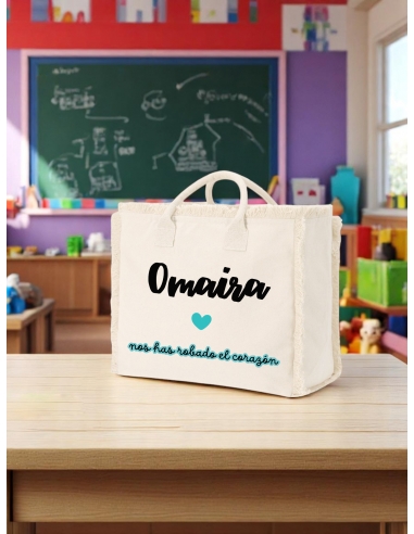 Capazo personalizado con el nombre de...