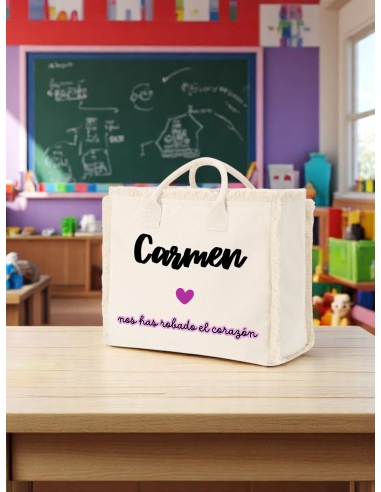 Capazo personalizado con el nombre de...