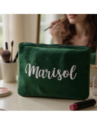 Neceser terciopelo verde, nombre...