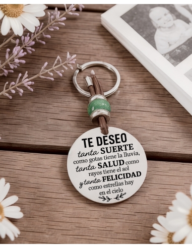Llavero “Te deseo” con piedras...
