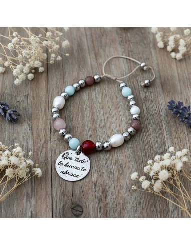 Pulsera de minerales con mensajes...