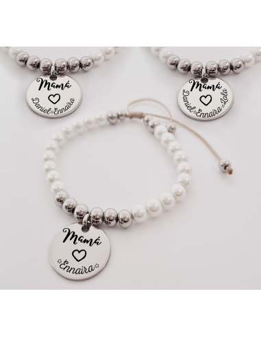 Pulsera modelo NACALA, con frase mamá...