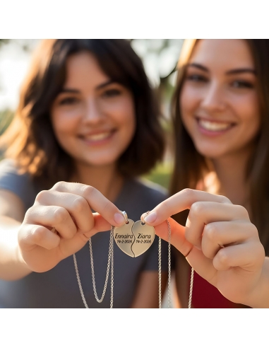 Collar DOBLE corazón de acero...