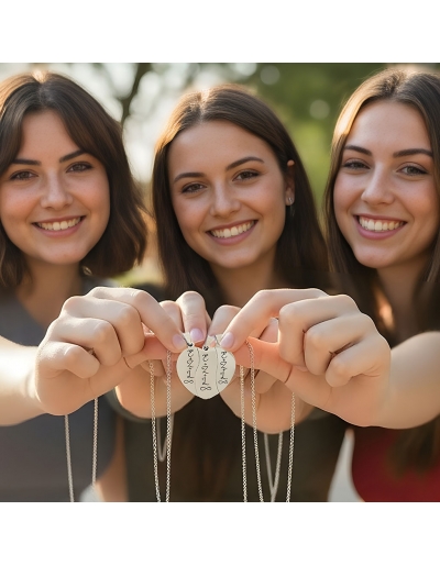 Collar TRIPLE corazón de...